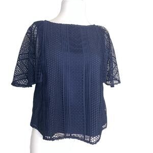Marie Oliver lace flutter sleeve top